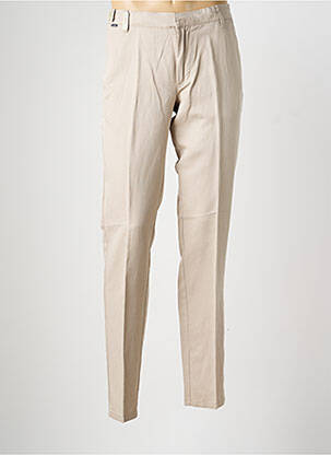 Pantalon chino fermeture zippée sous rabat avec crochet taille basse beige SEA BARRIER homme