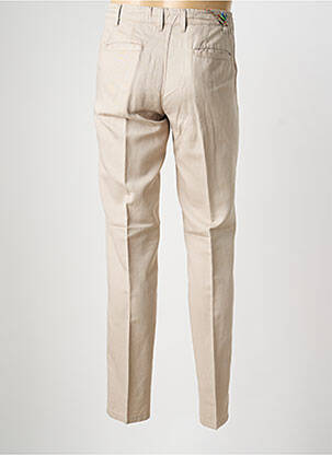 Pantalon chino fermeture zippée sous rabat avec crochet taille basse beige SEA BARRIER homme