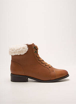 Bottines/boots fourrée talon plat jusqu'à 3cm marron DAMART femme