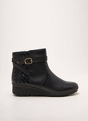 Bottines/boots tissage satiné talon de 4 à 6cm noir DAMART femme