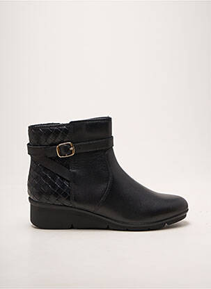 Bottines/boots tissage satiné talon de 4 à 6cm noir DAMART femme