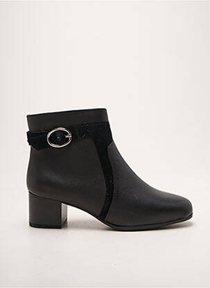 Bottines/boots tissage satiné talon de 4 à 6cm noir DAMART femme