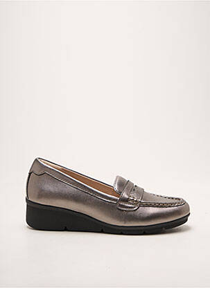 Mocassins tissage satiné talon de 4 à 6cm argent DAMART femme