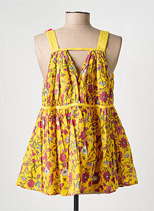 Top col v sans manche jaune RHUM RAISIN femme