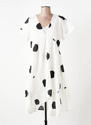 Robe mi-longue manches courtes manches courtes beige RHUM RAISIN femme