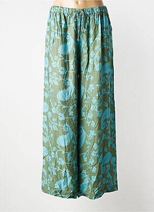 Pantalon large tissage crêpe taille normale vert RHUM RAISIN femme