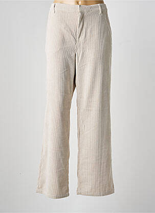 Pantalon large fermeture zippée sous rabat boutonné taille normale beige CREAM femme