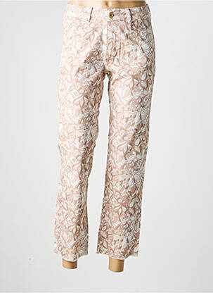 Pantalon 7/8 stretch taille normale beige PARA MI femme