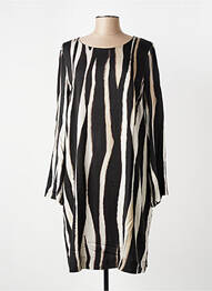 Robe mi-longue coupe fluide manches longues noir MARC AUREL femme