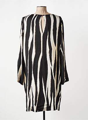 Robe mi-longue coupe fluide manches longues noir MARC AUREL femme
