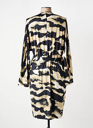 Robe mi-longue manches longues manches longues beige K.F FASHION femme