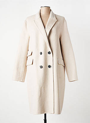 Manteau long coupe cintrée sans capuche beige RINO & PELLE femme