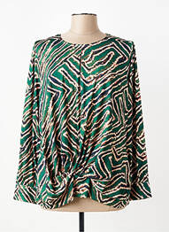 Blouse imprimé fleurs manches longues vert K-DESIGN femme