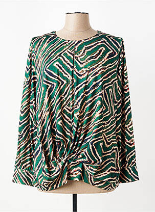 Blouse imprimé fleurs manches longues vert K-DESIGN femme