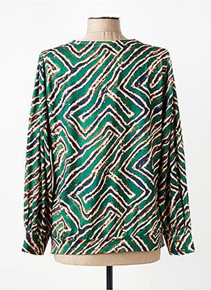 Blouse imprimé fleurs manches longues vert K-DESIGN femme