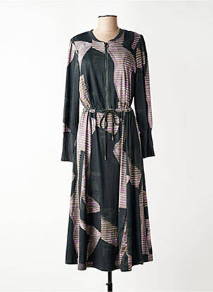 Robe longue manches longues manches longues vert K-DESIGN femme
