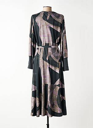Robe longue manches longues manches longues vert K-DESIGN femme