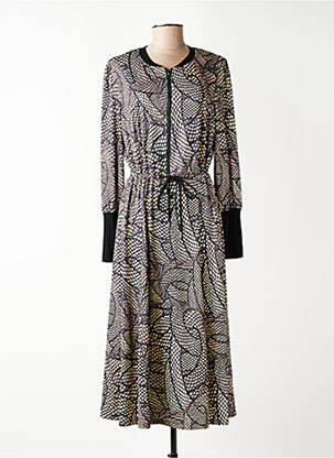 Robe longue manches longues manches longues beige K-DESIGN femme