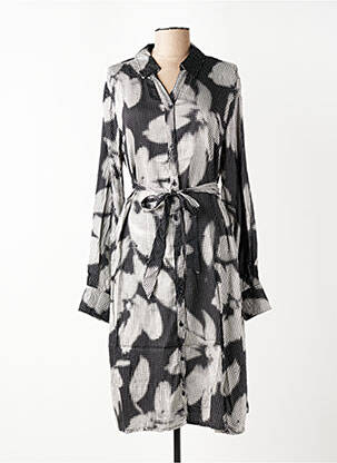 Robe mi-longue manches longues manches longues noir CREAM femme