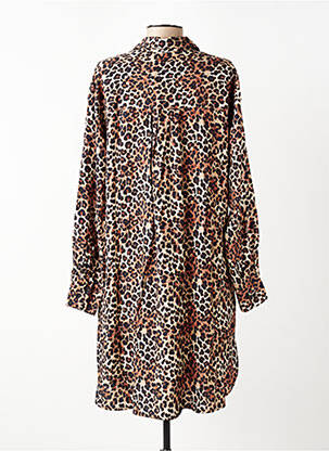 Robe mi-longue coupe fluide manches longues marron CREAM femme