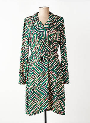 Robe mi-longue manches longues manches longues vert K-DESIGN femme