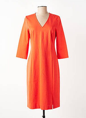 Robe mi-longue manches 3/4 manches 3/4 orange MARC AUREL femme