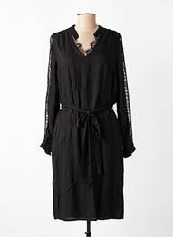 Robe mi-longue manches longues manches longues noir FREEMAN T.PORTER femme