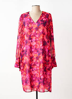 Robe mi-longue coupe fluide manches longues rose MARC AUREL femme