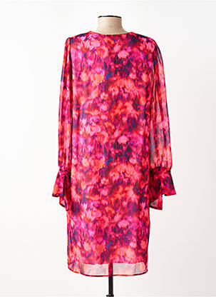 Robe mi-longue coupe fluide manches longues rose MARC AUREL femme