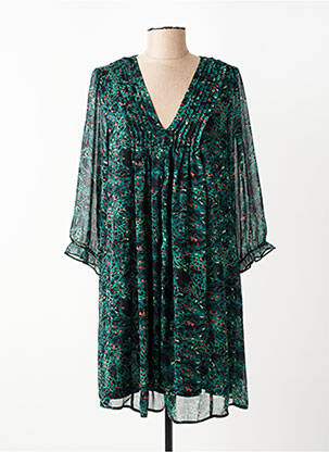 Robe courte manches 3/4 manches 3/4 vert FREEMAN T.PORTER femme