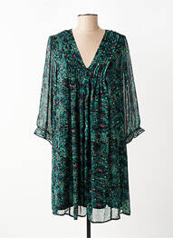 Robe courte manches 3/4 manches 3/4 vert FREEMAN T.PORTER femme