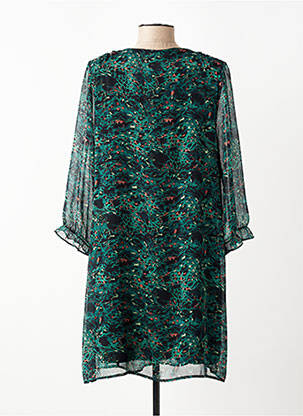 Robe courte manches 3/4 manches 3/4 vert FREEMAN T.PORTER femme