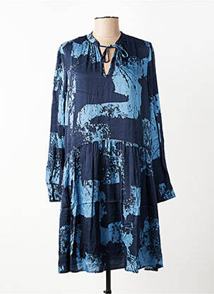 Robe courte manches longues manches longues bleu MARC AUREL femme