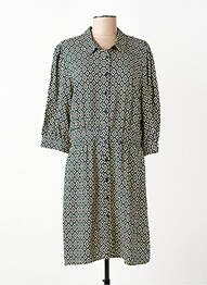 Robe mi-longue manches 3/4 manches 3/4 vert FREEMAN T.PORTER femme
