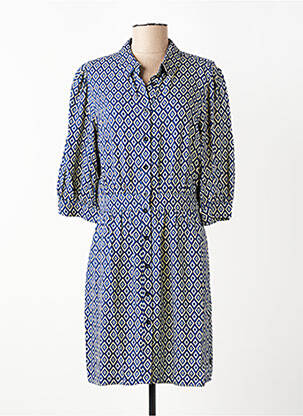 Robe mi-longue manches 3/4 manches 3/4 bleu FREEMAN T.PORTER femme