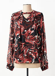 Blouse légère et transparente manches longues marron FREEMAN T.PORTER femme