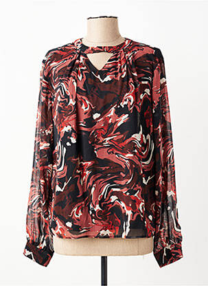 Blouse légère et transparente manches longues marron FREEMAN T.PORTER femme