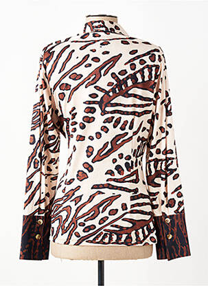 Chemisier coupe cintrée manches longues beige K-DESIGN femme