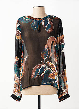 Blouse légère et transparente manches longues noir CREAM femme