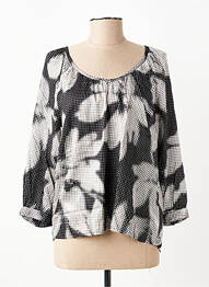 Blouse col rond manches 3/4 noir CREAM femme