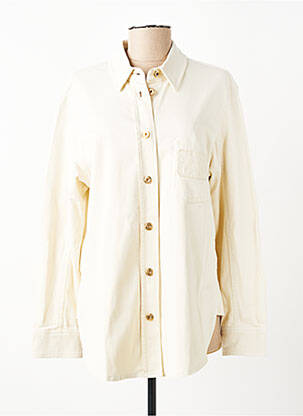 Chemisier coupe cintrée manches longues beige MARC AUREL femme