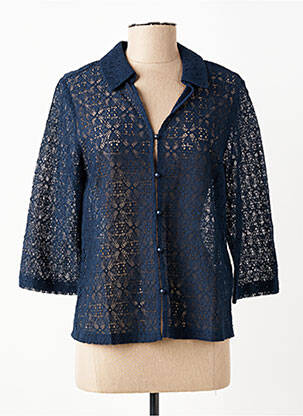 Chemisier coupe droite manches 3/4 bleu CREAM femme