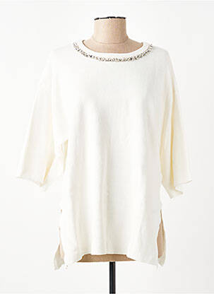 Pull coupe droite manches 3/4 beige CREAM femme