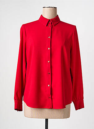 Chemisier tissage crêpe manches longues rouge GUY DUBOUIS femme