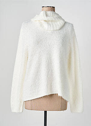 Pull stretch manches longues blanc MARBLE femme