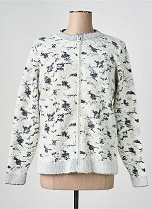 Gilet manches longues maille maille poilu gris MERI & ESCA femme