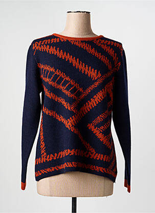 Pull col bateau manches longues bleu GUY DUBOUIS femme