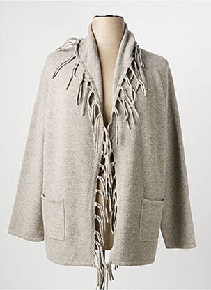 Gilet manches longues col châle gris OLSEN femme