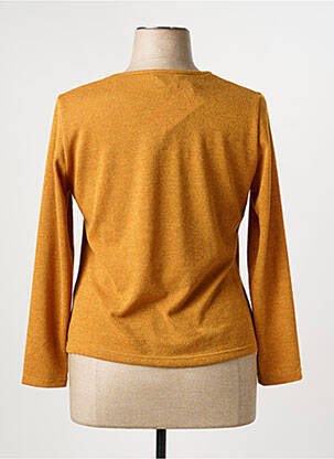 Pull tissage chiné manches longues jaune GUY DUBOUIS femme