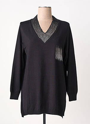 Pull col v manches longues noir GREGORY PAT femme